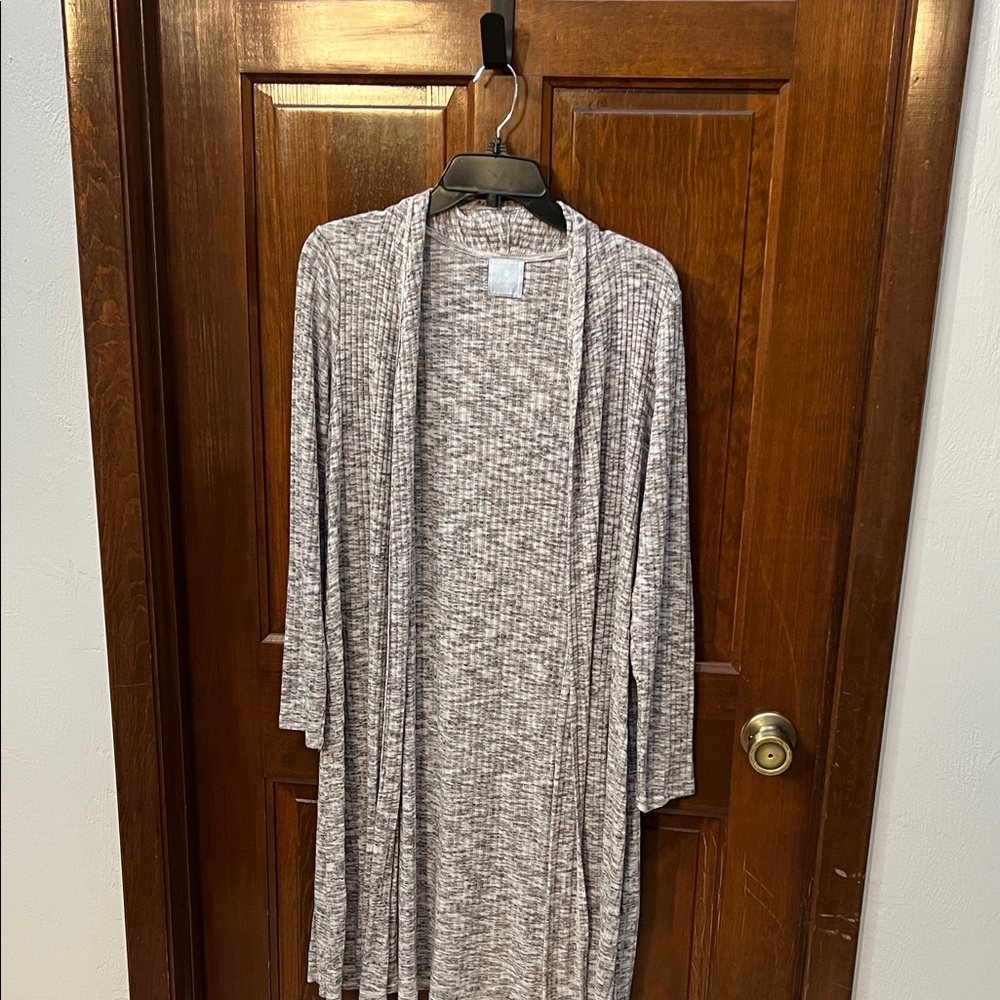 Sunday Women's Heathered Gray Open Cardigan